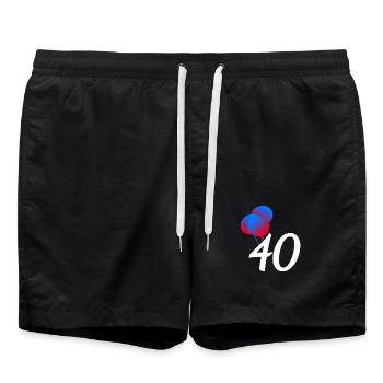 für jedermann, 40 GB Ballons - Badeshorts - Schwarz - Vorne - AI Model Male 185 light (185cm)