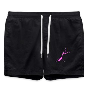 Gottesanbeterin pink - Badeshorts - Schwarz - Vorne - AI Model Male 185 light (185cm)