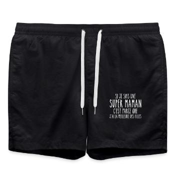 J'ai la meilleure des filles - Short de bain - noir - Devant - AI Model Male 185 light (185cm)