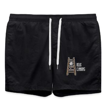 Klettern Freiklettern Berg Karabiner Kletterpark - Badeshorts - Schwarz - Vorne - AI Model Male 185 light (185cm)