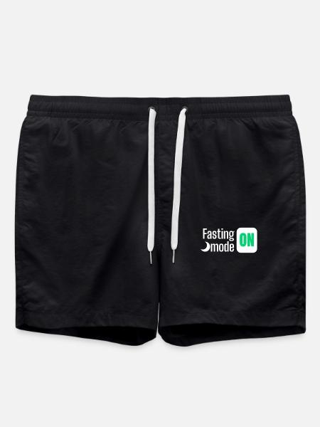 Fasting mode ON text design - Swim Trunks - black