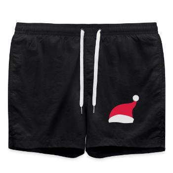 weihnachtsmütze weihnachten - Badeshorts - Schwarz - Vorne - AI Model Male 185 light (185cm)