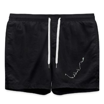 girl face, light and shadow - Badeshorts - Schwarz - Vorne - AI Model Male 185 light (185cm)
