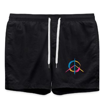 Un symbole de paix coloré comme un graffiti - Short de bain - noir - Devant - AI Model Male 185 light (185cm)