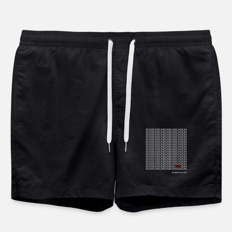 Courir Courir Motif de course avec accent rouge - Short de bain - noir