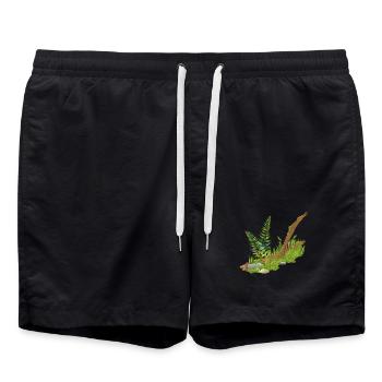 un morceau de branche de la mer en forêt - Short de bain - noir - Devant - AI Model Male 185 light (185cm)