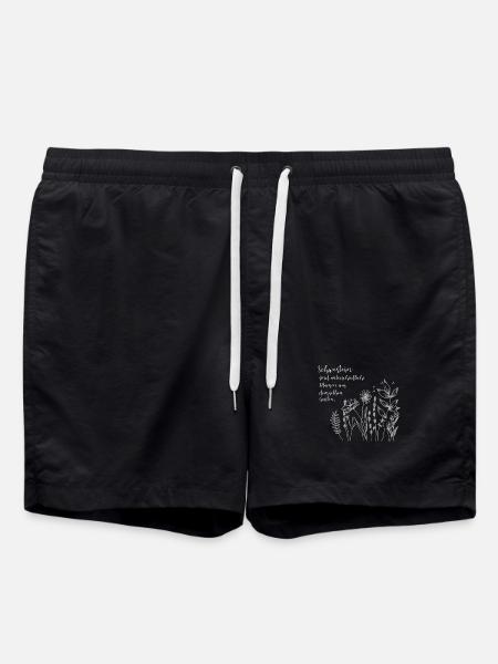 Schwestern-Spruch mit Wildblumen - Badeshorts - Schwarz