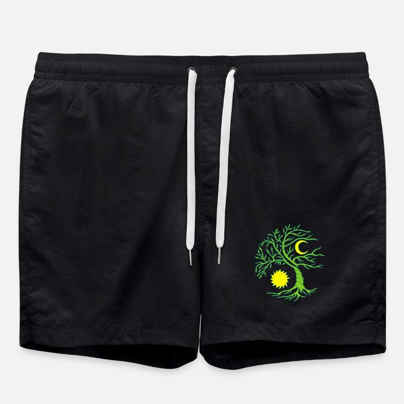 Arbre de vie soleil et lune - Short de bain - noir