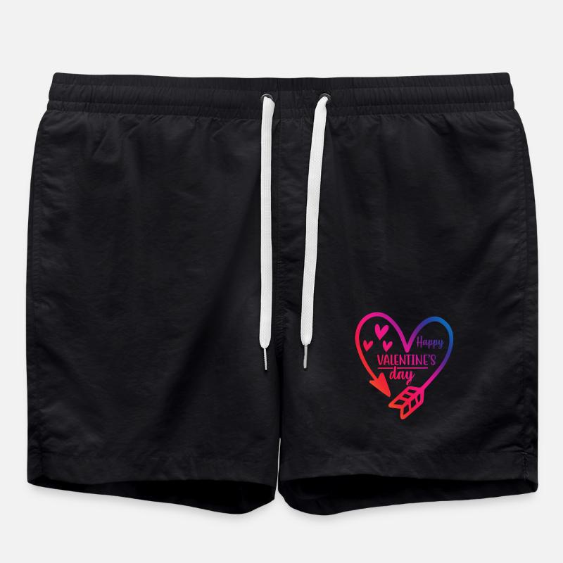 joyeux t-shirt Saint-Valentin Saint-Valentin - Short de bain - noir