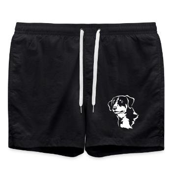 Tête de chien de montagne Entlebucher « Black Edition » - Short de bain - noir - Devant - AI Model Male 185 light (185cm)