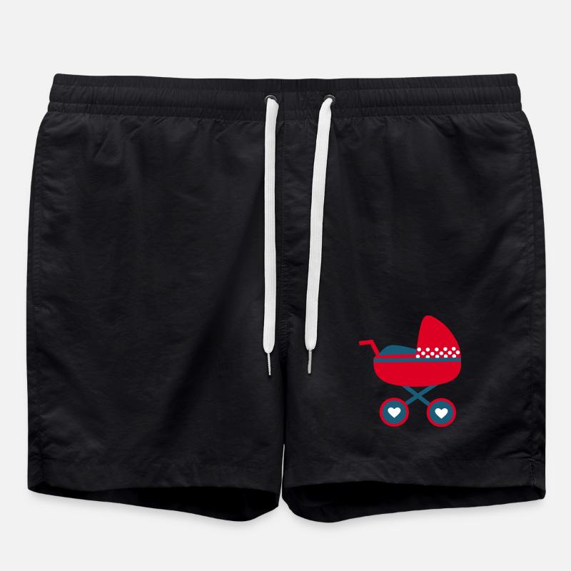 Geburt Baby 2025 Geschenk Geschenkidee - Badeshorts - Schwarz