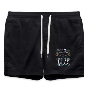 Devine quoi ! Je me cache dans le ventre de Maman - Short de bain - noir - Devant - AI Model Male 185 light (185cm)
