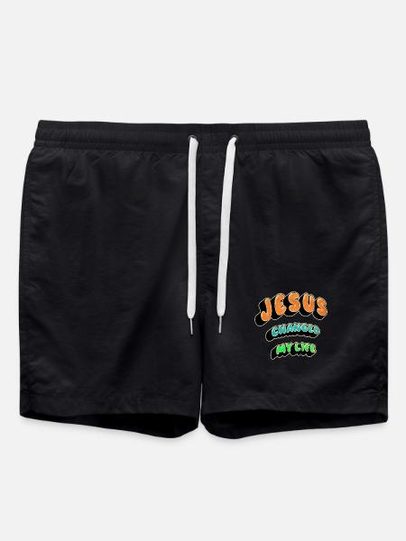 Jesus changed my life - Swim Trunks - black