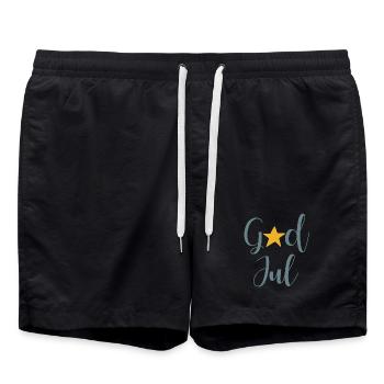 God Jul Stern Sweden Scandinavian Christmas - Swim Trunks - black - Front - AI Model Male 185 light (185cm)