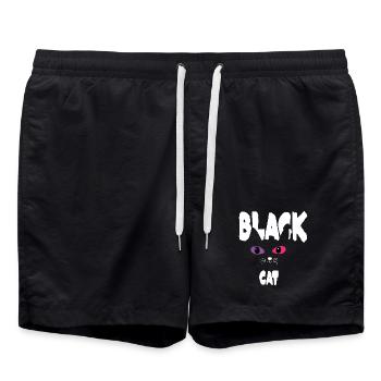 Black White Cat - Swim Trunks - black - Front - AI Model Male 185 light (185cm)
