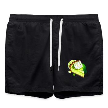 Gâteau à la lime Morceau Gâteau au citron vert - Short de bain - noir - Devant - AI Model Male 185 light (185cm)
