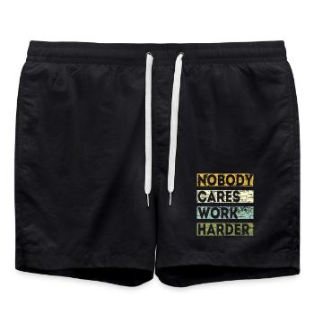 Personne ne se soucie de travailler plus fort - Short de bain - noir - Devant - AI Model Male 185 light (185cm)