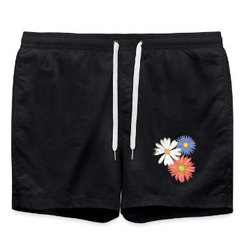 3 fleurs - Short de bain - noir - Devant - AI Model Male 185 light (185cm)