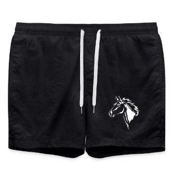 Horse Head "Black Edition" - Swim Trunks - black - Front - AI Model Male 185 light (185cm)
