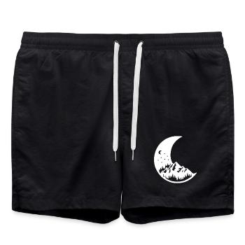 Der Mond und der weiße Berg - Badeshorts - Schwarz - Vorne - AI Model Male 185 light (185cm)