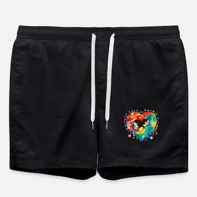 Heart - Swim Trunks - black