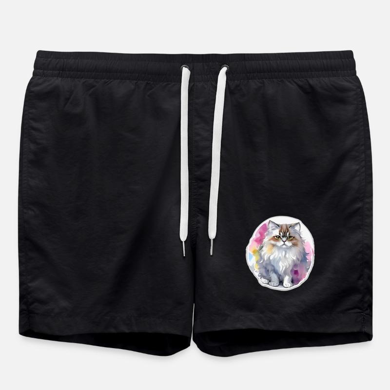 Chat persan - Short de bain - noir