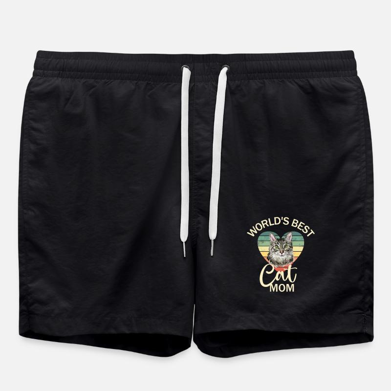 Cat Cat Mom - Swim Trunks - black