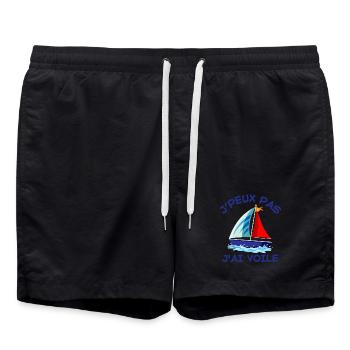 voile, voilier, bateau à voile - Short de bain - noir - Devant - AI Model Male 185 light (185cm)