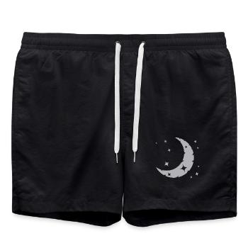 Mond und Sterne - Badeshorts - Schwarz - Vorne - AI Model Male 185 light (185cm)