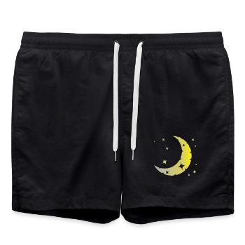 Mond und Sterne - Badeshorts - Schwarz - Vorne - AI Model Male 185 light (185cm)