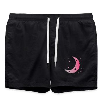 Mond und Sterne - Badeshorts - Schwarz - Vorne - AI Model Male 185 light (185cm)