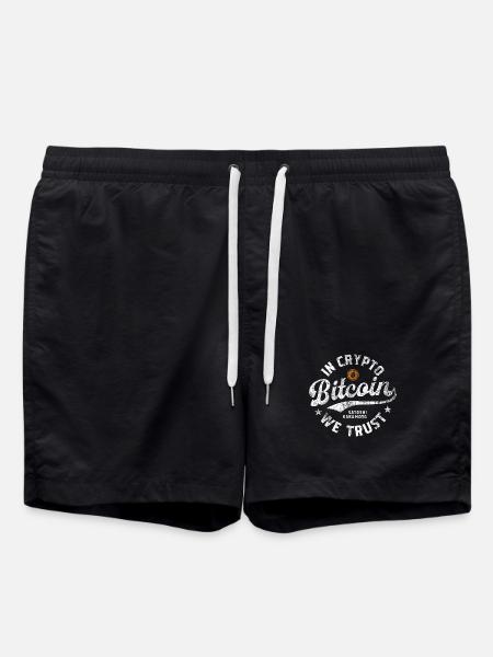 Bitcoin - In Crypto we trust - Badeshorts - Schwarz