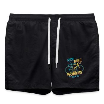 Inspirational Cycling Quote Design - Swim Trunks - black - Front - AI Model Male 185 light (185cm)
