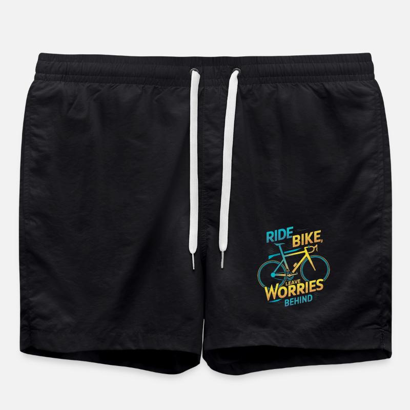 Inspirational Cycling Quote Design - Swim Trunks - black