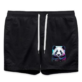 Panda - Badeshorts - Schwarz - Vorne - AI Model Male 185 light (185cm)