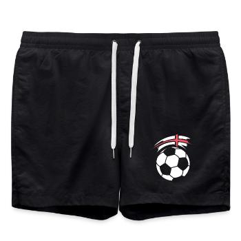 Fußball Mannschaft England Ball Illustration Fahne - Badeshorts - Schwarz - Vorne - AI Model Male 185 light (185cm)