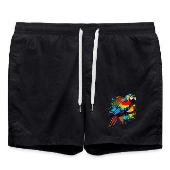 Papagei - Badeshorts - Schwarz - Vorne - AI Model Male 185 light (185cm)