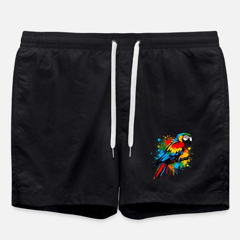 Papagei - Badeshorts - Schwarz