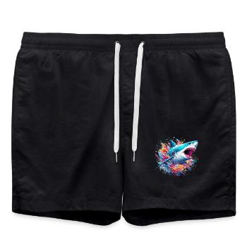 Requin - Short de bain - noir - Devant - AI Model Male 185 light (185cm)
