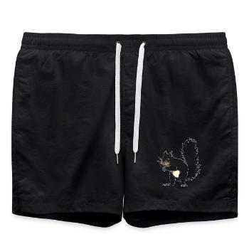 Eichhörnchen lineart - Badeshorts - Schwarz - Vorne - AI Model Male 185 light (185cm)