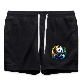 Panda - Badeshorts - Schwarz - Vorne - AI Model Male 185 light (185cm)