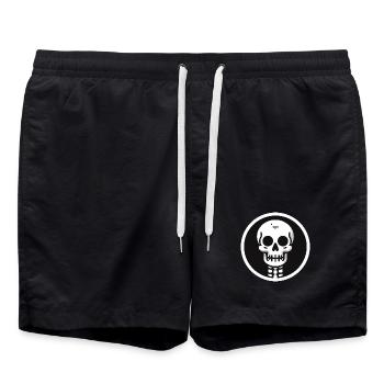 Skeleton Halloween - Swim Trunks - black - Front - AI Model Male 185 light (185cm)