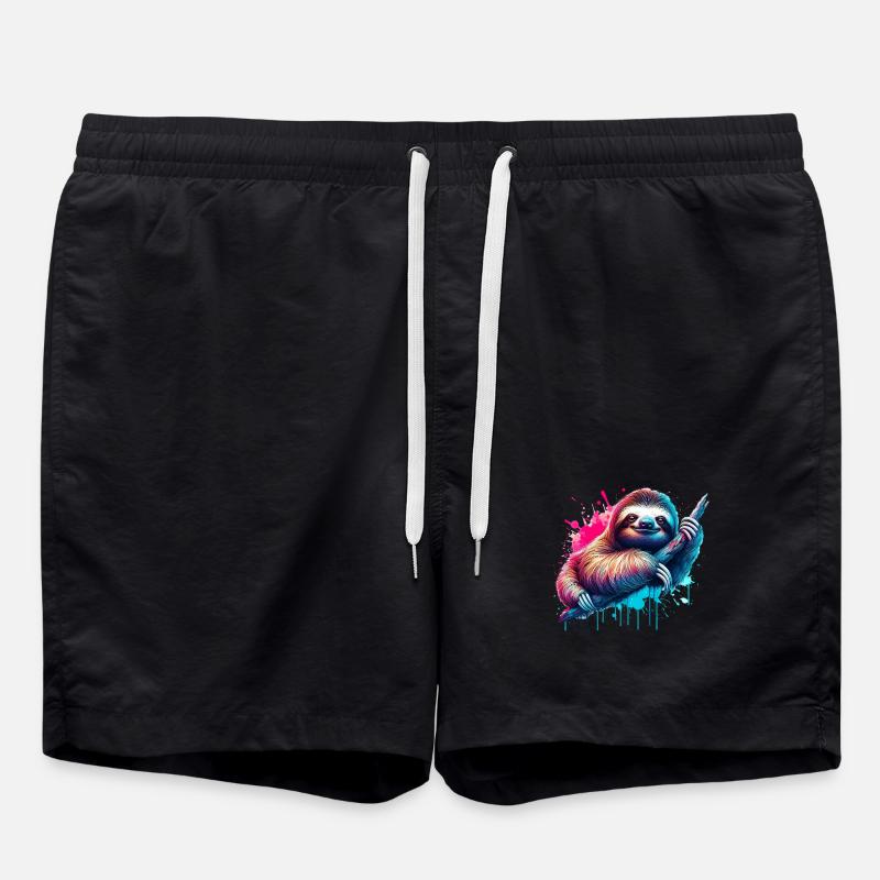 Sloth - Swim Trunks - black