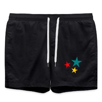 STAR. CHRISTMAS. MERRY CHRISTMAS. MERRY CHRISTMAS - Swim Trunks - black - Front - AI Model Male 185 light (185cm)