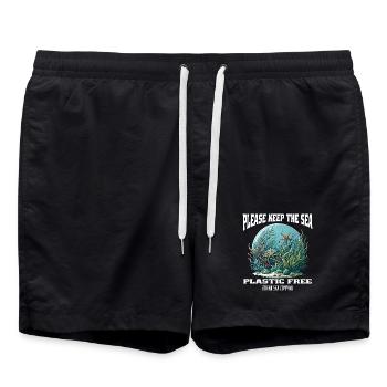 Plastik und Meer - Badeshorts - Schwarz - Vorne - AI Model Male 185 light (185cm)