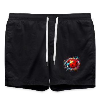 Marienkäfer - Badeshorts - Schwarz - Vorne - AI Model Male 185 light (185cm)