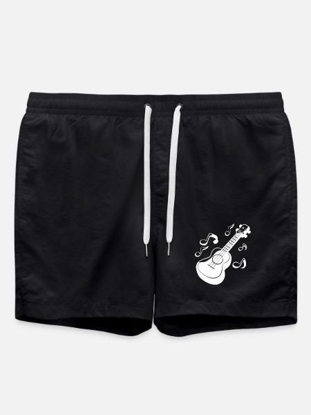 Ukulele Graphics - Swim Trunks - black