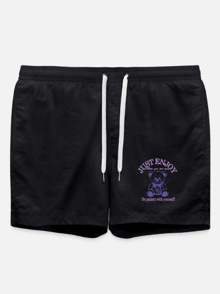 Just Enjoy – Calming Teddy Bear - Swim Trunks - black