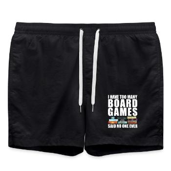 Trop de jeux de société dicton drôle - Short de bain - noir - Devant - AI Model Male 185 light (185cm)