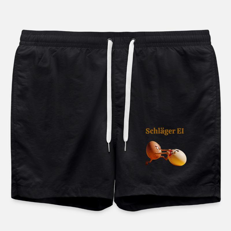Racket Egg – Funny Egg Fight - Swim Trunks - black